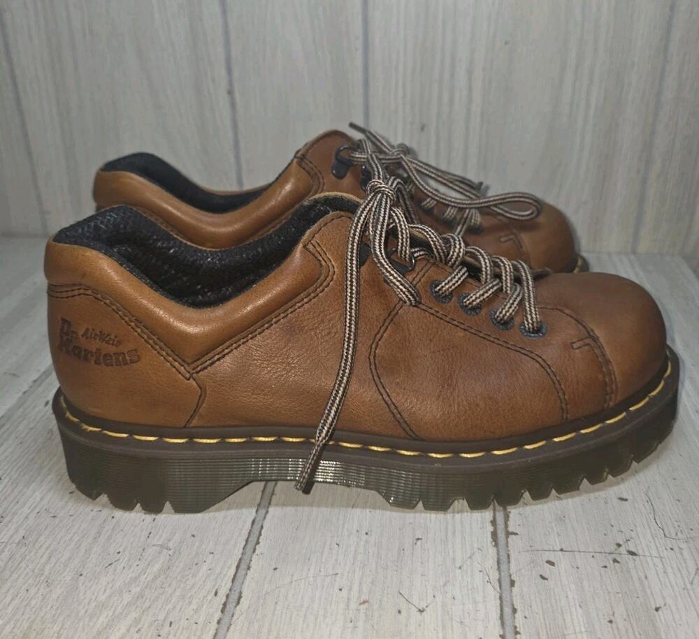 Dr. Martens Docs 10940 Brown Leather Lace-Up Oxford Shoes Men's 9 M Y2K Lug Sole